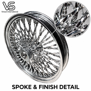 Rueda de alambre cromada de 21 pulgadas para motocicleta Harley Softail Touring Dyna Sportster, aplicación personalizada - Product Image 5