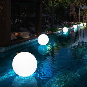 आउटडोर गोलाकार लैंप छुट्टी सजावट स्तंभ रोशनी सौर गार्डन लाइट आरजीबी रंगीन राउंड जलरोधक परिवेशी रोशनी - Product Image 1