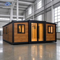 Maison préfabriquée moderne à double aile de 20, 30 ou 40 pieds, 1 à 4 chambres avec cuisine et salle de bain, maison conteneur modulaire extensible