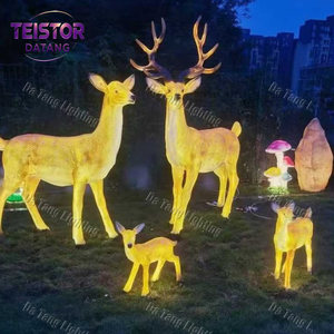 Statue géante de renne de Noël illuminée en fibre de verre pour la place de la ville, le parc à thème et le paysage festif - Product Image 5