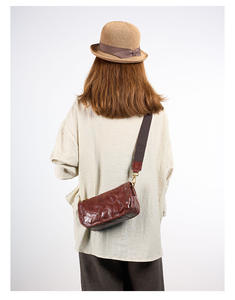 Top Grain Leather Women's Shoulder <b>Crossbody</b> Bag Causal Simple Fashion <b>Purse</b> for Ladies Genuine Leather Sling Bags - Product Image 5