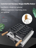 Équipement pour collations, 5 pièces, machine à gaufres en forme de banane, machine à gaufres en forme de banane antiadhésive, usage commercial