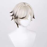 Vente en gros courte perruque blonde Cosplay synthétique Anime perruques cheveux courts garçon perruque