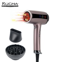 Sèche-cheveux RUCHA Infrarouge 2000W avec capteur intelligent AI, sèche-cheveux mini à plasma haute vitesse