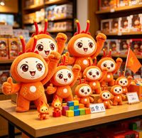 Peluche de Mascota Personalizado, Lindo Personaje de Dibujos Animados de Extraterrestre Naranja, Muñeco de Peluche para Niños, Regalos al por Mayor