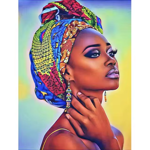 Peinture diamant 5D DIY pour la maison, motifs <span class=keywords><strong>de</strong></span> femmes noires africaines, broderie au point <span class=keywords><strong>de</strong></span> croix, mosaïque, diamants carrés AB pleine surface - Product Image 1