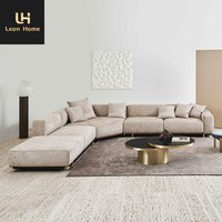 Ensemble de canapés sectionnels en cuir véritable de luxe moderne, style Chesterfield capitonné, design italien, pour salon