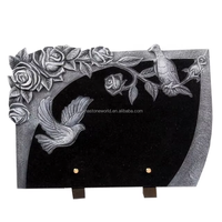Plaques de pierre tombale commémoratives funéraires de style allemand français Plaques de granit de fleur sculptées à la main en pierre tombale