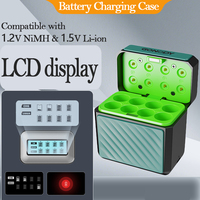 Chargeur de batterie rechargeable GONODY GD-LCD8500 AA AAA Li-ion/NiMH avec support de charge intégré à écran LCD