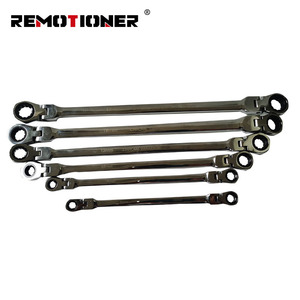 Juego de llaves de carraca extralargas de 72 dientes, 8-19mm CRV, 6 uds./10 Uds., herramienta de llave de extremo de caja doble con cabeza flexible - Product Image 4