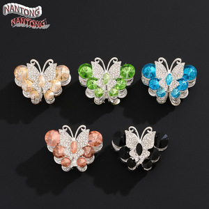 Barrettes à cheveux Nantong Butterfly en alliage, strass, cristal, colorées, accessoires de fête pour femmes et filles - Product Image 1