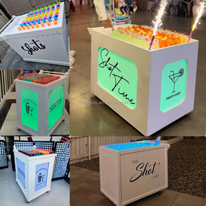 LEDA Nouvelle Arrivée Chariot à Bonbons en Métal Blanc Moderne pour Décoration de Fêtes et Événements, Chariot Bar Mobile RGB pour Mariage - Product Image 5