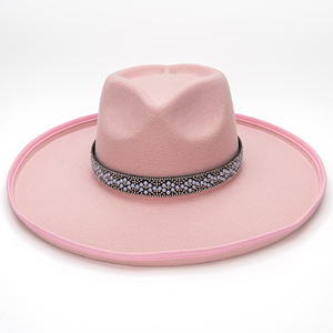 Chapeau Fedora à <span class=keywords><strong>large</strong></span> bord en <span class=keywords><strong>feutre</strong></span> de laine pour adultes uni ivoire rose végétalien <span class=keywords><strong>feutre</strong></span> <span class=keywords><strong>crayon</strong></span> rouleau bord fêtes pêche affaires décontracté - Product Image 3
