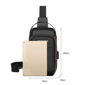 Nueva llegada: Bolsa de pecho impermeable para motocicleta con candado, antirrobo, para hombre, bandolera cruzada para exteriores. - Product Image 6