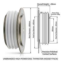 Thyristor de contrôle de phase TECHSEM Y45KPC 1340A 400V-1000V, disque SCR haute puissance avec protection contre les surtensions 20kA pour applications industrielles
