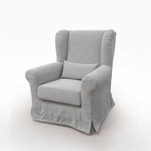 Fauteuil VIENNA en tissu gris clair, 88x85 cm, H. 100 cm - Product Image 1