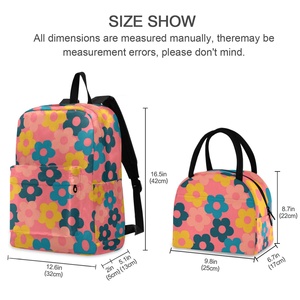 2025 New Arrival Hawaiian Market Custom Flower Print Waterproof Polyester Lunch Bag School <b>Backpack</b> Sets for <b>Kids</b> Wholesales - Product Image 2