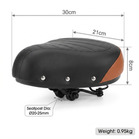 Selle large pour vélo électrique avec suspension à ressorts, en cuir PVC imperméable, coussin confortable pour vélo électrique, décor riveté, 30x21cm