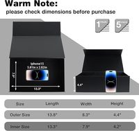 Boîte cadeau magnétique pliable noire, boîte rigide à couvercle rabattable pour cosmétiques, soins de la peau et vêtements