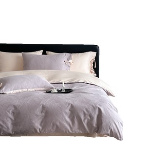 60 Count Pure Cotton 3D Embossed Jacquard Four Piece <b>Bedding</b> Set Long Staple Cotton Satin Breathable Soft Skin Friendly - Product Image 3