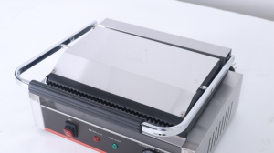 Parrilla Eléctrica Individual para Panini y Hamburguesas, Plancha de Contacto Antiadherente de Acero Inoxidable para Tiendas de Comida y Restaurantes - Product Image 4