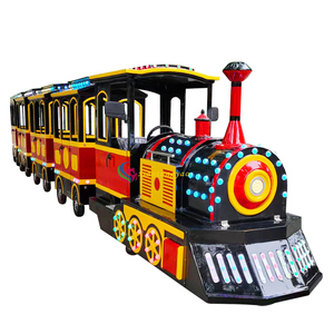 รถไฟฟ้าท่องเที่ยวกลางแจ้ง อุปกรณ์สวนสนุกแบบไร้ราง สำหรับห้างสรรพสินค้า นั่งได้ 18 คน ใช้เวลา 8 ชั่วโมง ทำจากไฟเบอร์กลาส กำลังไฟ 2.4 กิโลวัตต์ - Product Image 1