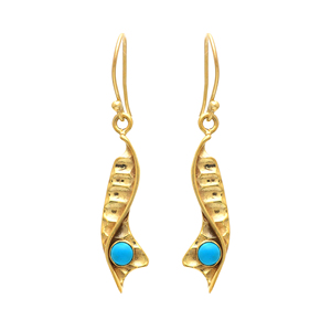 Mode Turquoise Unique Personnalité Design avec Placage Or Mode Tendance pour Boucles D'oreilles Cadeau - Product Image 1