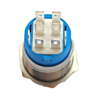 AC 12V 5 ampères interrupteur marche-arrêt lumière LED bleue bouton d'alimentation en acier inoxydable IP67 appareil ménager PC ordinateur tension maximale 24V JACABS