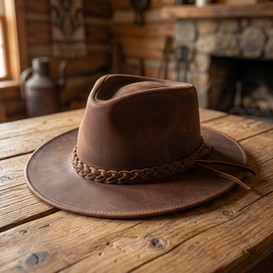Sombrero Vaquero de Cuero 100% Genuino para Adultos, Unisex, para las Cuatro Estaciones, Casual, Viajes, Playa, Ciclismo, Personalizado - Product Image 1