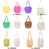 Sac fourre-tout creux personnalisé de créateur Sac à main de plage coloré en coton tissé à la main Mini sac à bandoulière pour femmes à fermeture ouverte