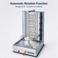 Machine à kebab au gaz commerciale modèle 950, 4 brûleurs, rotation automatique, gril vertical pour shawarma, pour les magasins de kebab