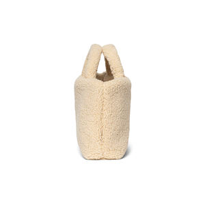 Logo personalizzato Casual Soft Fluffy <span class=keywords><strong>Ecru</strong></span> <span class=keywords><strong>Teddy</strong></span> borsa da donna da donna Tote Bag - Product Image 5