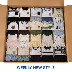 Vêtements pour enfants en coton en gros, assortiment aléatoire, ensemble 2 pièces été, tenue pour bébé et tout-petit, vêtements en surplus, vente en gros - Product Image 1