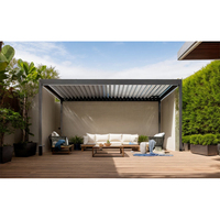 Luxuriöse Moderne Garten-Pergola Motorisierte Bioklimatische Pulverbeschichtete Aluminium Umweltfreundliche Terrassenüberdachung Outdoor-Lamellenpergola