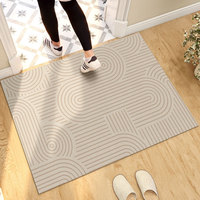 Motif de design moderne tissé TPR caoutchouc support antidérapant pose de sol paillassons d'entrée tapis de sol japonais pour salon