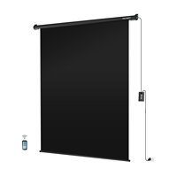 RAUBAY Layar Latar Belakang Polyester Hitam Bermotor yang Dapat Ditarik Turun - 59.8" X 86.6" Latar Belakang Lipat untuk Pemasangan di Langit-langit/Dinding