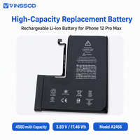 Batterie de remplacement pour iPhone 12 Pro Max, 4560 mAh, batterie Li-ion haute capacité pour la réparation de téléphones