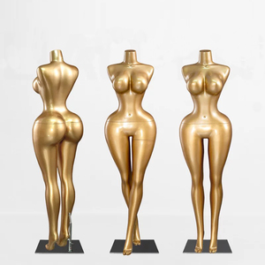 Maniquí de <span class=keywords><strong>Cuerpo</strong></span> <span class=keywords><strong>Entero</strong></span> Femenino con Curvas Brasileñas BBL para Exhibición en Vitrina, Cabeza de Huevo de Plástico, Cintura Pequeña, Caderas Anchas, Color Dorado - Product Image 2