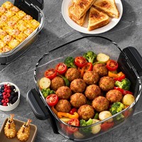 Friteuse à air de grande capacité 3,1-4,0 L avec écran tactile intelligent, 1500 W, en verre visible