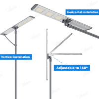 Lampu Jalan Tenaga Surya IP66 60W hingga 150W Dengan Baterai LiFePO4 Dan Penyangga Dapat Diatur 180 Derajat Untuk Jalan Raya Dan Perumahan