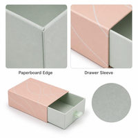 Boîte à tiroir rigide rose et verte avec logo personnalisé, pour échantillons de parfum, avec poignée en ruban, pour coffret cadeau de parfum
