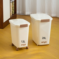 Conteneur de stockage de riz, de céréales et de farine en plastique scellé de grande taille avec logo personnalisé ANYA, avec boucle durable, étanche à l'air et à l'humidité