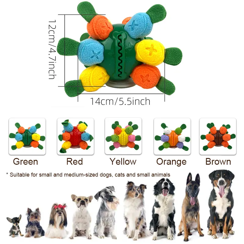 Wholesale Custom Interactive Pet Snuffle Dog Toy Carrot Plush Squeaky Ball Toys Food Dispenser Pet Dog Sniffing Ball Toys