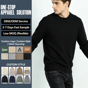 Vente directe d'usine hommes couleur unie chemises à manches longues Design classique Anti-rides hommes <span class=keywords><strong>laine</strong></span> tricoté pull - Product Image 2