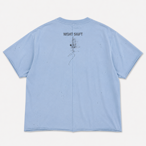 เสื้อยืดคัสตอมทรงครอป 300GSM ผ้าคอตตอนหนานุ่ม ซักย้อมสีแบบแอซิดวอช ทรงโอเวอร์ไซส์ บ็อกซี่ พิมพ์ลายกราฟิกประดับเพชร สไตล์สตรีทแวร์ เสื้อยืดผู้ชาย - Product Image 2