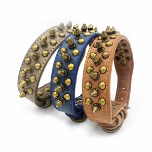 Pet <strong>Dog</strong> <strong>Collar</strong> With Spikes Leather <strong>Spiked</strong> <strong>Dog</strong> <strong>Collar</strong> with Rivet Pet <strong>Collar</strong> for Large <strong>Dogs</strong> - Product Image 2