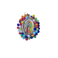 Nouveau collier pendentif ovale en perles de riz tissées à la main, collier pendentif portrait à la mode et rétro, accessoire pour femmes