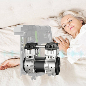 Compresor de aire de pistón sin aceite HCEM 1100W | Compresor silencioso sin aceite alimentado por CA para uso en equipos industriales y de laboratorio - Product Image 3