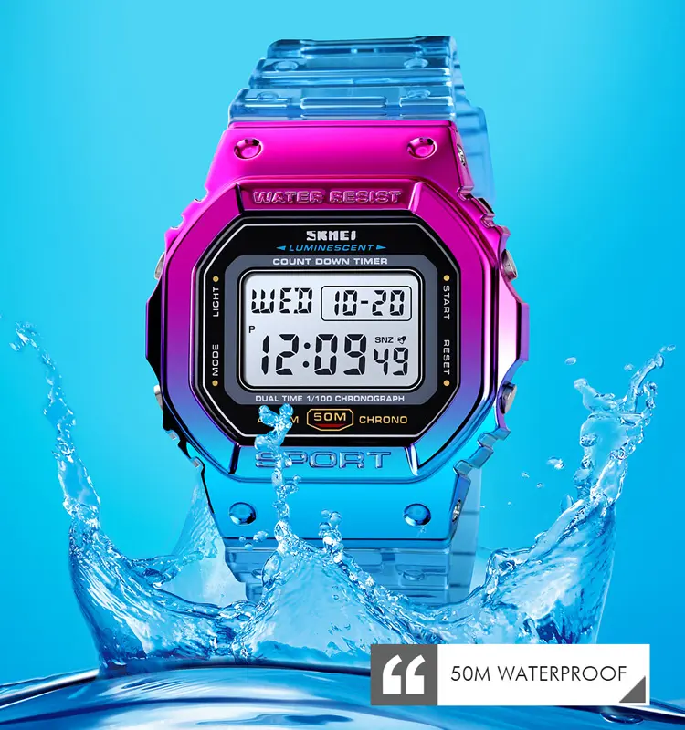 SKMEI 1622 OEM Water Resistant Lady Sports Digital Quartz Watch Woman