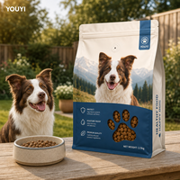 YOUYI Sac de 2,5 kg pour aliments pour chiens, sans BPA, avec fenêtre, fermeture éclair refermable, pochette verticale, personnalisable avec logo, qualité alimentaire OEM